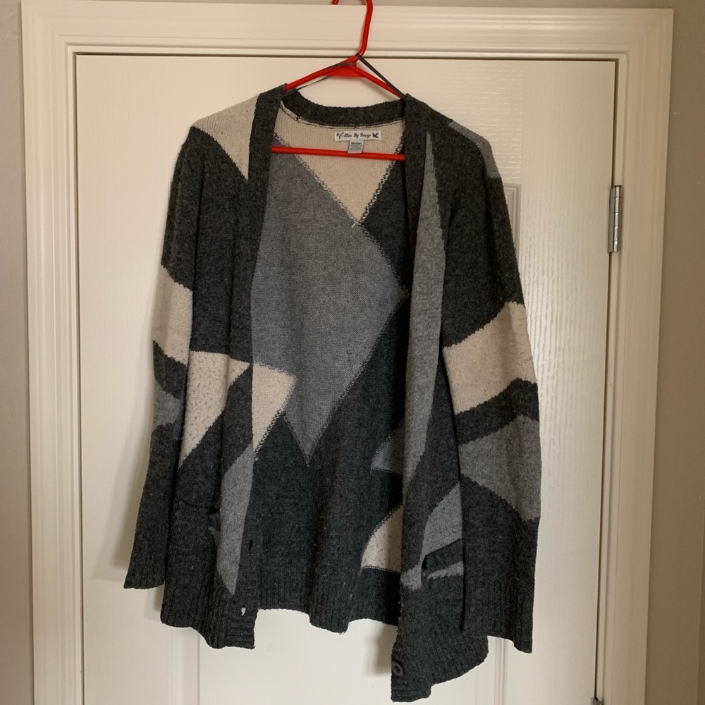 Nordstrom Gray color block long cardigan